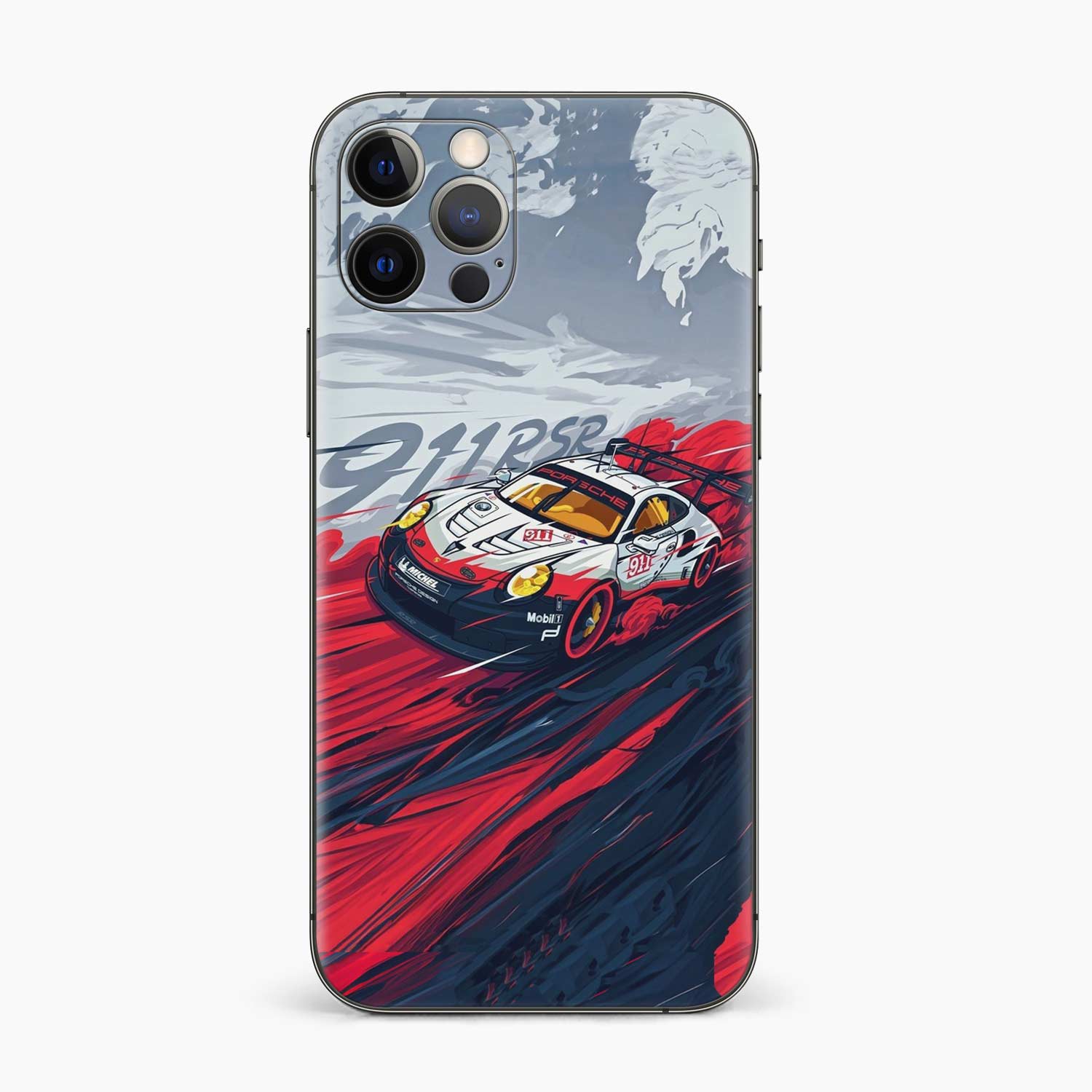 red-sports-car_iphone-15-pro_skin-wrap-front-view Vinilo adhesivo Red Sports Car para iPhone 15 Pro - Imagen 1